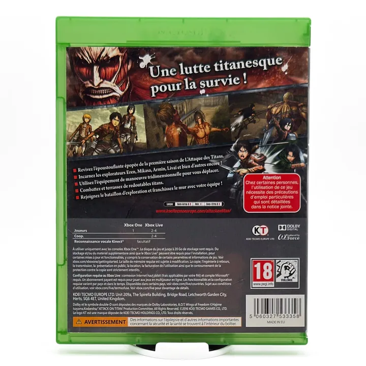 AOT Attack on Titan Wings of Freedom Xbox One PAL ITA Multilingua Testato — foto 2