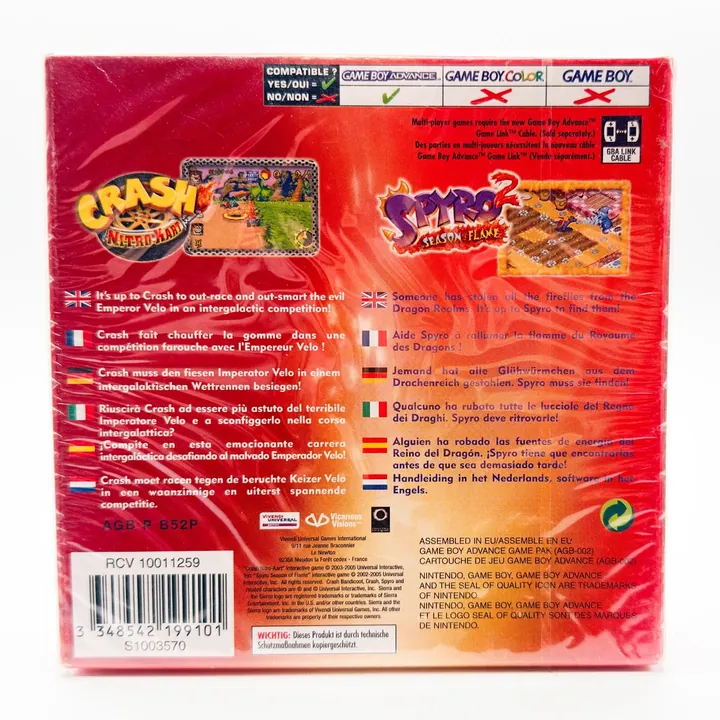 Crash & Spyro Super Pack Vol 2 Game Boy Advance GBA Nuovo Sigillato PAL SIAE — foto 2