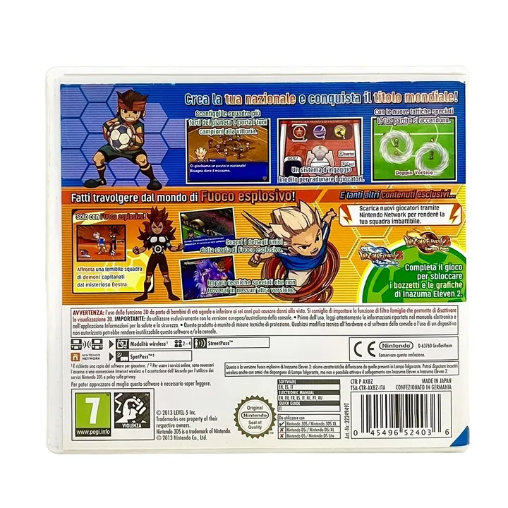 Inazuma Eleven 3 Fuoco Esplosivo Nintendo 3DS 2DS PAL ITA Completo Testato — foto 2