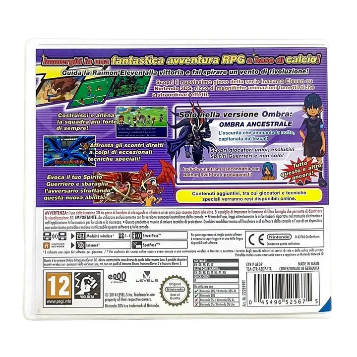 Inazuma Eleven GO Ombra Nintendo 3DS 2DS PAL ITA Completo Testato Originale — foto 2