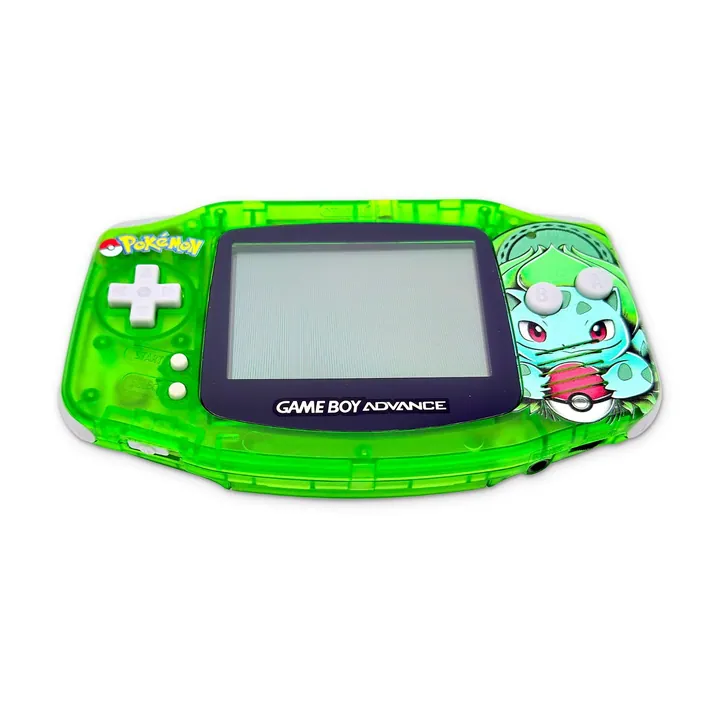 Nintendo Game Boy Advance GBA Custom Pokemon Bulbasaur Verde Trasparente Testata — foto 3