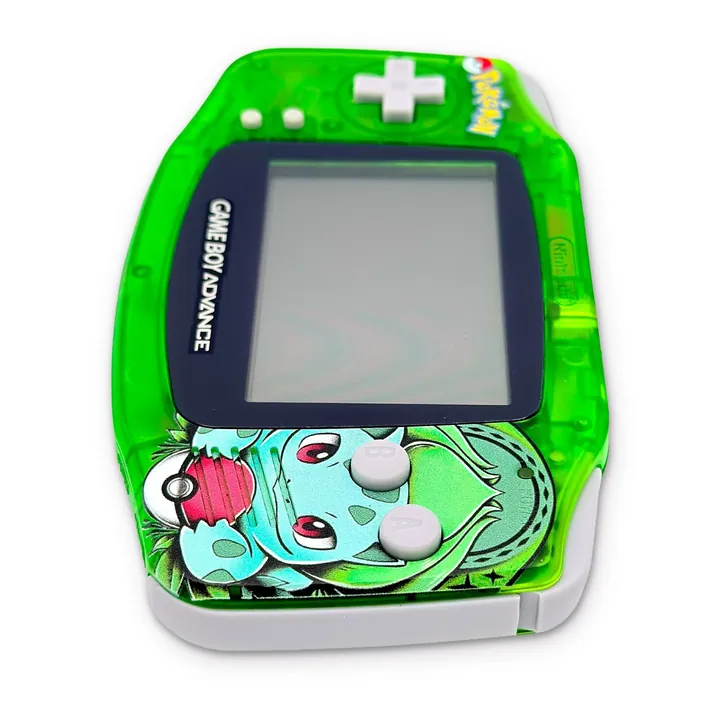 Nintendo Game Boy Advance GBA Custom Pokemon Bulbasaur Verde Trasparente Testata — foto 6