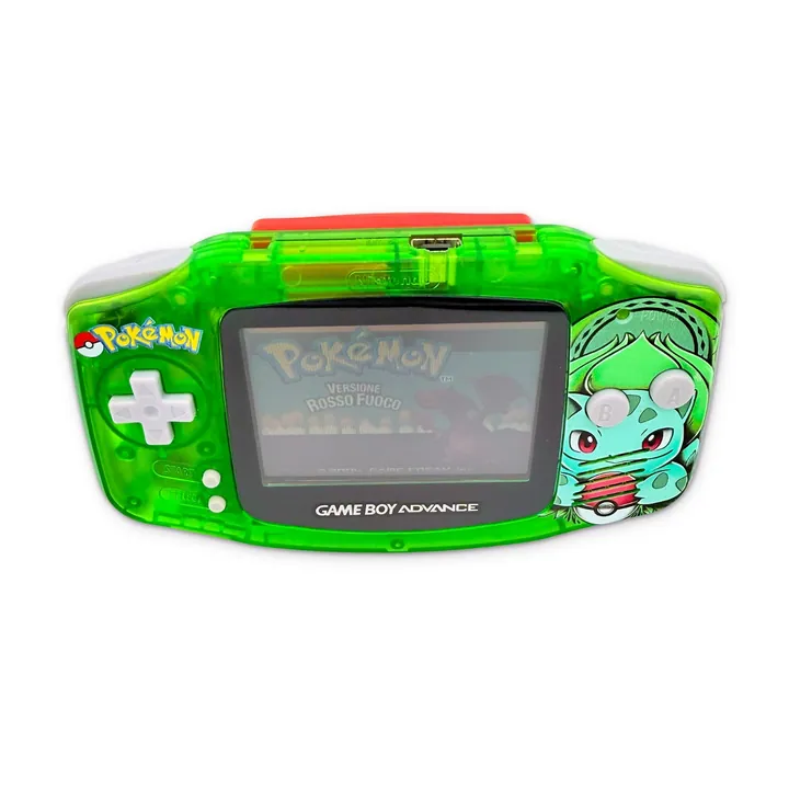 Nintendo Game Boy Advance GBA Custom Pokemon Bulbasaur Verde Trasparente Testata — foto 10