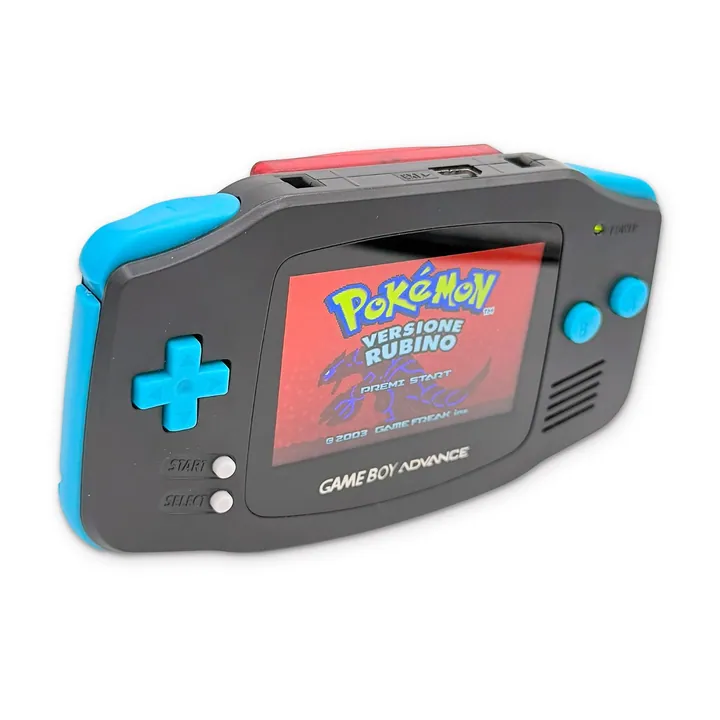 Nintendo Game Boy Advance GBA Custom IPS V5 USB-C Ricaricabile Grigio Azzurro — foto 2