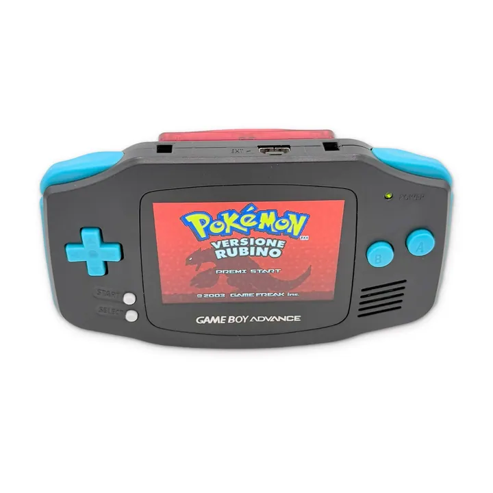 Nintendo Game Boy Advance GBA Custom IPS V5 USB-C Ricaricabile Grigio Azzurro — foto 3
