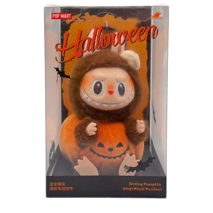 Pop Mart Labubu Happy Halloween Zucca Seduta Sitting Pumpkin Ciondolo Originale